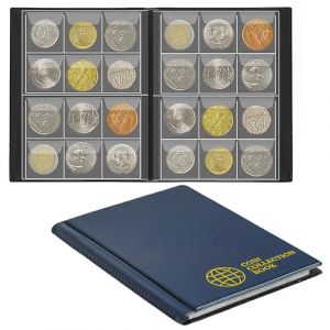 Album De Collection De Pi&egrave;ces Avec 120 Poches - Convient Aux Pi&egrave;ces De Moins De 25mm, Porte-Pi&egrave;ces &Agrave; Poche De 30x30mm/1,2x1,2 Pouce, Livre De Rangement Pour Penny, Euro CS0112BL (Uncle Paul Direct, neuf)
