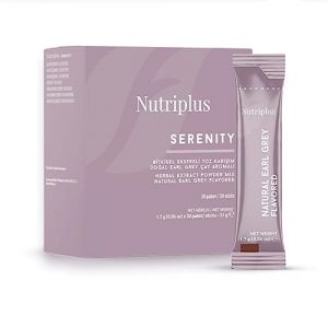 NutriPlus Thé Serenity Instant / 30 Enveloppes/Goût thé noir à préparer avec de l'eau chaude ou froide/Essentiel pour la désintoxication/A un effet brûleur de graisse / Soutient la santé globale (MaxSaleLTD, neuf)