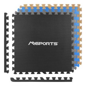 Set de tapis de protection de sol Premium &ndash; 8 tapis de protection de diff&eacute;rentes couleurs 3,175 M&sup2; | Protection de sol 60 x 60 cm | &Eacute;paisseur  :1 cm | Tapis puzzle tapis de gymnastique, Noir (MST GmbH, neuf)