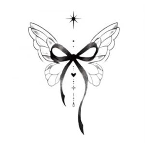 Nouveaux autocollants de tatouage temporaire for les femmes autocollant de tatouage temporaire de noeud papillon, tatouage magique imperméable, dure jusqu'à 15 jours faux tatouage, tatouage semi-perma (FJJBMSSCED-US, neuf)