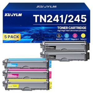 KUPYLM TN241 TN245 Cartouche de Toner Compatible pour Brother TN241 TN245 pour MFC-9330CDW DCP-9020CDW MFC-9340CDW HL-3140CW HL-3150CDW MFC-9140CDN HL-3170CDW (Noir Cyan Jaune Magenta, Pack de 5) (SDTWERASFERW, neuf)