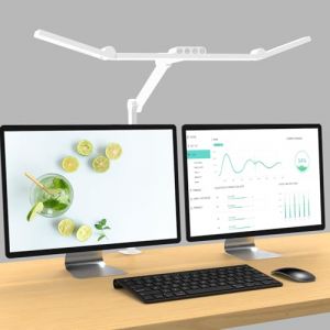 EPABINA 1500LM Lampe de Bureau LED, 24W Puissante 3-t&ecirc;tes de lampe avec pince, Lampe d'architecte lumineuse avec bras flexible, r&eacute;glage intensit&eacute;, Commande tactile, Protection des yeux, pour pc ecran (EPABINA-FR, neuf)