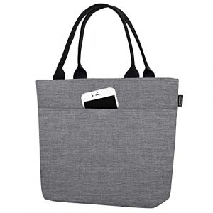 AOSBOS Sac Repas Isotherme pour Femme, Fourre-tout Thermique avec Doublure &Eacute;tanche, 10L Lunch Bag pour Travail Pique-nique Quotidien, Gris (S-MART LIFE, neuf)