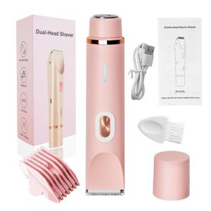 Rasoir Klyne Femme, 2 En 1 Electrique Klyne Tondeuse Adaptés Aux Peaux Sensibles, Tondeuse Maillot, Recharge USB, étanche Ipx7, Pour Bikini, Jambes, Aisselles Et Nez(Pink) (bingtangdunxueli, neuf)