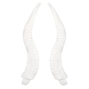 Saiyana PVC - Appliques r&eacute;alistes en forme de corne de mouton - Barrette &agrave; cheveux - Cadeau - Pince &agrave; cheveux - Sac &agrave; dos - Couture artisanale - Patchs pour (blanc, grand) (longhukeji, neuf)