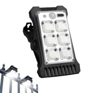 G&eacute;n&eacute;rique Lampes &agrave; pince solaires | &eacute;clairage ext&eacute;rieur | Mini spots LED solaires avec pince pour balcon, jardin, camping, terrasse | &eacute;tanches, rechargeables, sans fil, d&eacute;tection automatique (B) (杨莹, neuf)