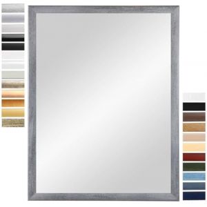 PrimeLuxe Miroir Mural 40 x 140 cm (Dimensions ext&eacute;rieures) en Gris-essuy&eacute; | Couleur et Taille s&eacute;lectionnables | Miroir Salle de Bain et Couloir | avec Cadre en Bois (E-Commerce DELUXE, neuf)