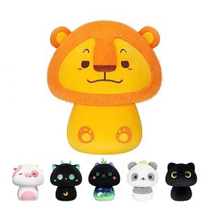 Mewaii Peluche Oreiller Kawaii Coussin pour bébé d‘Animaux Poupée Jouets Forme de Champignon et Confortable Coussins en Peluche pour Enfants 3 Ans et Plus（36CM,Le Lion） (MeWaii - EUR, neuf)