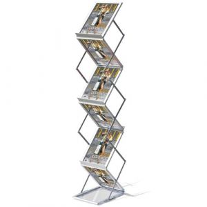 VAIIGO Présentoir de brochures A4 – Porte-revues portable et pliable – Présentoir de catalogues avec sac pour salon, bureau, magasin（6Poches,Argenté (WIIGO, neuf)