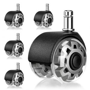 Mexgcom Lot de 5 Roulettes Chaise de Bureau, 11 X 22 MM Roulette Chaise Bureau, Pivotantes &agrave; 360 &deg;, Silencieux et Sans Rayures, Rouleaux Chaise de Bureau Pour Planchers Durs, Parquet, Tapis (Mega EU, neuf)