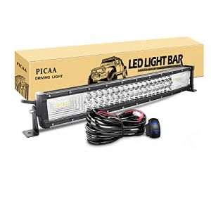PICAA Led Barre Lumineuse, 7D Triple Rang&eacute;e Incurv&eacute; 22pouces 53cm 270W Rampe a led barre de led avec 12V c&acirc;blage kit, hors route Voiture V&eacute;hicules 4x4 SUV ATV Camion 6000K (BEISHUO-UK, neuf)