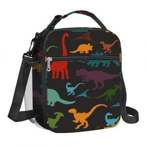 Clastyle Sac Isotherme Repas Enfant Dinosaur Volcan Lunch Bag Isotherme Gar&ccedil;ons Filles Petit Sac Lunch Box pour L'&eacute;cole &Eacute;tudiant Pique-nique, Dinosaure Noir (Changtian_Im&Ex, neuf)