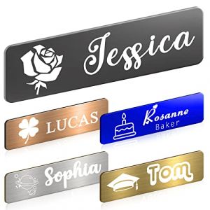 &Eacute;tiquette de nom personnalis&eacute;e avec logo - Badge personnalis&eacute; grav&eacute; avec aimant ou &eacute;pingle - &Eacute;tiquettes d'identification personnalis&eacute;es pour employ&eacute;s, m&eacute;decins, infirmi&egrave;res, enseignants (yeshuolemaoyi, neuf)