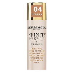 Dermacol Infinity maquillage et correcteur, Multi-usages, Super couvrance, Adapté à la photo, Hypoallergénique, Waterproof, Touch-proof, SPF 15, 04 - Bronze (DERMACOL, neuf)