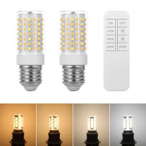 Ampoule LED E27 &agrave; intensit&eacute; variable avec t&eacute;l&eacute;commande,0.6-10W,900-1000lm,2700K-6500K(Blanc Chaud &agrave; Lumi&egrave;re du Jour), pour salon,chambre,cuisine,&agrave; intensit&eacute; variable avec t&eacute;l&eacute;commande (Lot de 2) (LEDSTAR, neuf)