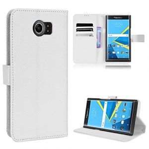 Coque Cuir pour Blackberry Priv Coque Housse Etui Cover,Coque pour Blackberry Priv STV100-4 STV100-3 STV100-1 V100 STV100-2 Coque Etui en Cuir PU pour t&eacute;l&eacute;phone Portable White (Jielangxin, neuf)