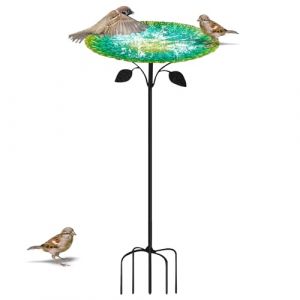 MOZMY Abreuvoir pour Oiseaux sur Pied - 83 cm, avec Socle &agrave; 5 Branches, Mangeoire Oiseaux Exterieur D&eacute;coration pour Jardin (cleanla, neuf)
