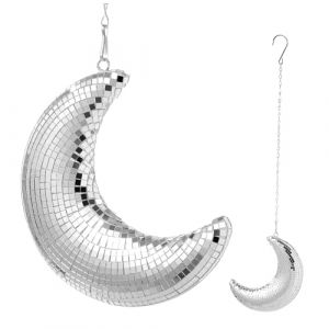 Toyvian Pendentif Lune En Lampe De Lune Boule &agrave; Facettes Boule Disco Lumi&egrave;re Disco D&eacute;coration Murale Suspendue Lune Ornement De Lune D&eacute;cor Disco Suspendu Verre Ordinaire (Vendiarit, neuf)