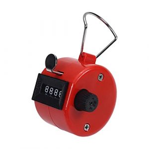 Othmro Compteur mécanique à 4 chiffres - Compteur de paume en plastique - Compteur de clic manuel - Compteur de chiffres pour les rangées, les personnes de golf, le tricot - Rose (Othmro EU, neuf)