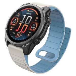 MYSNBKN 22mm Quick Fit Silicone Magnetic Strap for Fenix 8 47mm/Fenix 7/Fenix 7 Pro/Fenix 6/Fenix 6 Pro/Fenix 5/Fenix 5 Plus/Fenix EPIX, Bracelet montre pour Forerunner 935/945/955/965 (MYSNBKN-FR, neuf)