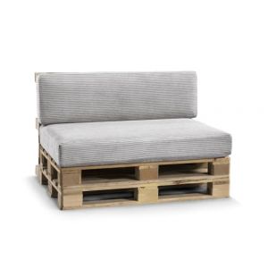 Gutekissen, Coussin de Palette, Coussin de canap&eacute; de Jardin, Coussin d'assise, Dossier, Beaucoup de Couleurs et de Tailles PFLA (Set (Coussin d'assise 120x80 +Dossier 120x40), Gris Clair) (FavreShop, neuf)