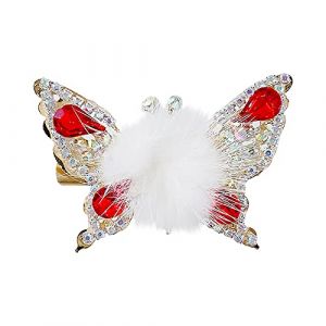Clips pour cheveux longs papillon volant épingle à cheveux papillon scintillant pinces à cheveux femmes mignon en alliage papillon volant épingles à cheveux clips en cristal mobile épingle à cheveux (Peppering, neuf)