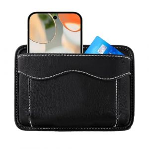 Nuytghr Car Seat Organizer, Adhesive Storage Pocket, PU Leather Holder, Small Gap Console Filler, Multifunctional Vehicle Bag, Black, Easy Install, for Truck Interior Accessory (ceutmelye, neuf)