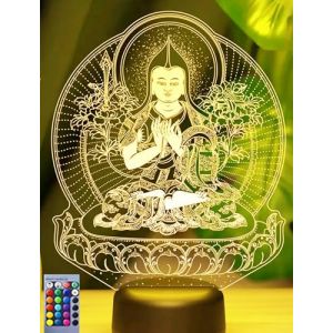 3D Le Bouddha LED Lampe veilleuse d'illusion Lumière de Nuit avec USB et 16 Couleurs Décoration pour Enfant Chambre Chevet Table de Bébé Cadeau Fête Anniversaire (VFDJKNBGS, neuf)