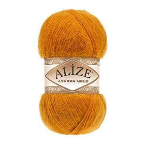 Alize Angora Gold Lot de 2 pelotes de fil turc 20 % laine 80 % acrylique pour crochet 200 g 1204 m (234 &eacute;pices) (1LEAGUE, neuf)
