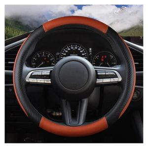 Couvre Volant pour Mazda 3 pour Axela pour CX-30 MX-30 pour CX-5 CX-50 2019 &ndash; 2021 Housse De Volant De Voiture en Cuir PU Accessoires Automobiles Housse Volant Voiture(Coffee) (There's a bright future for everyone, neuf)