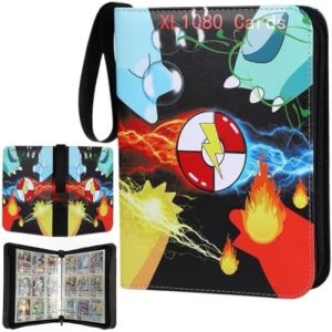HYSINSE Classeur Carte pour Pokemon,60Pages Classeur Carte,1080Poches Cartes Album Pour one piece,Album pour carnet pokemon Collection Cahier carte pour pokemon Cadeau Les garçons et Les Filles (feiquanEU, neuf)