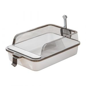 Baoblaze Bac à litière pour Chat bac à litière pour Chat Ouvert Haut PP Chat bac à Sable Bassin de Sable Chaton Pot Toilette Chat litière pour Lapin Chien, Blanc (Baoblaze Online, neuf)