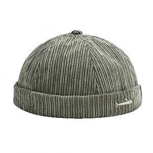 YAMEE Bob Homme Docker Bonnet Femme Casquette Neuf Urban Style Bord Roulé rétro Travailleur Marin Unique Street décontracté Brimless Chapeau (One Size 56-58cm) (YAMEE, neuf)
