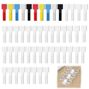 EUYKQNOI Protection Fenetre Chat sans Percer, 40 Pi&egrave;ces Attache Cable Adhesif, Attache Cable Mural Intemp&eacute;ries, Crochet Fixation Filet Chat pour Filet Chat Balcon Filet Anti Oiseaux (QSDMY, neuf)