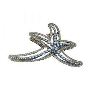 Pince &agrave; cheveux &eacute;l&eacute;gante en forme d'&eacute;toile de mer avec strass en alliage pour femmes &agrave; la mode Accessoire de coiffure &eacute;toile de mer Pince &agrave; cheveux (yudaiyinhe, neuf)