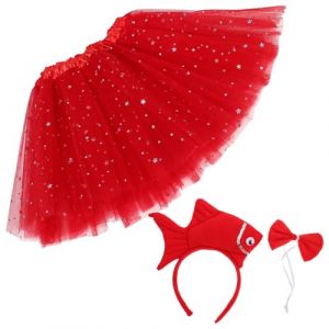 MUCKLILY Bandeau De Fête à Thème Animal Marin Pour Filles Avec Costume De Poisson Et Jupe Accessoire De Plage Pour Garçon Fille Déguisement Pour Fêtes Et Représentations Scène (Senike, neuf)