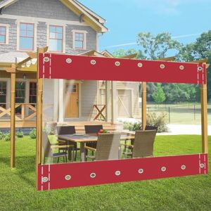 Terrasse Rideau Imperméable,Bâche Transparente Exterieur avec Œillets,Bache de Protection de Pluie pour Pergola,Plantes,Porche Garage(Hauteur x Largeur) 2x3,7m/6.56x12.14ft (GAOYUE, neuf)