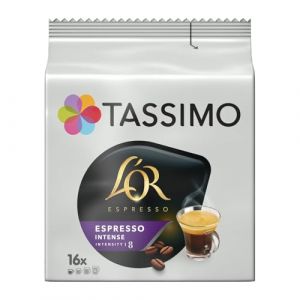TASSIMO &ndash; Espresso Intense N&deg;8, Ar&ocirc;me Riche et Cors&eacute; pour une Pause Caf&eacute; Intense (16 Dosettes) - Lot de 3 - vendu par Lot (Franc shopping, neuf)