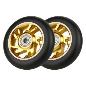 Fleymu Roues de Trottinette Pro Stunt 100mm, 2Pcs Scooter Replacement Wheels avec ABEC 9 Roulement, Compatible Trottinette Stunt et la plupart des trottinettes Freestyle avec roues de 100 mm (dor&eacute;) (Fleymu, neuf)