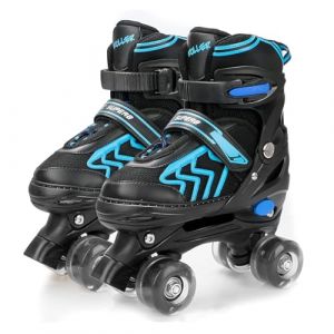 Patins à roulettes réglables pour Enfants avec Roues Lumineux Rollers en Ligne Rollers Quad pour Filles Garçon Femmes Débutants Cadeau de Noël d'anniversaire (Bleu, L (36-40 EU)) (pipiz, neuf)