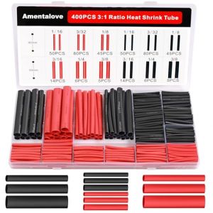 Amentalove 400 Pièces Gaine Thermorétractable Etanche, 45-90mm Extra-Longue, 6 Tailles 3:1 Tube Thermoretractable à Double paroi, Gaine Thermo pour l'Isolation Électrique et les Connecteurs de Câble (XINGPENGLAI, neuf)