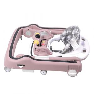 Trotteur Bébé Pliable pour Nourrisson de 6 à 18 Mois - Trotteur pour bébé avec Roues Silencieuses pour Enfant Garçons et Filles - Hauteur Réglable, Rangement Facile-65 * 58 * 90cm- Rose (Hechheu, neuf)
