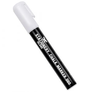STATIONERY ISLAND Stylo Craie Pour Tableau Noir Effacable, Marqueur Craie Effacable, Feutre Craie pour le Verre Fenêtre, 6MM Blanc Lot de 1 (Stationery Island, neuf)