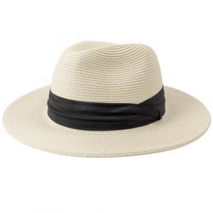 DRESHOW Femme Homme Chapeau de Paille Panama Chapeau Été Large Bord Chapeau de Soleil Anti-UV pour Plage Voyage Chapeau de Soleil (Dreshow, neuf)