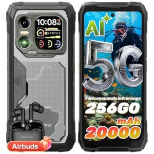 Blackview Xplore 1 5G Smartphone Incassable &agrave; Double &Eacute;cran, 20000mAh Android 15, 36Go+256Go/2To, 6.78" FHD+120Hz, Cam&eacute;ra 64MP+50MP+20MP Vision Nocturne, NFC/Lampe Torche/Dual SIM (BRIEDEDay777, neuf)