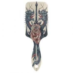 Peigne 3D double épée de dragon, brosse à cheveux démêlante, brosse à cheveux saine, peigne facile à nettoyer (AYXXKJ, neuf)