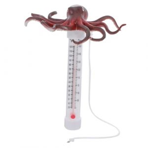 TOYANDONA Thermomètre Piscine Flottant Forme de Pieuvre Affichage Précis Température de Eau Conception Ludique et Portable pour Extérieures Bains Chauds Bassins Glacés et Spas (Elitabert, neuf)