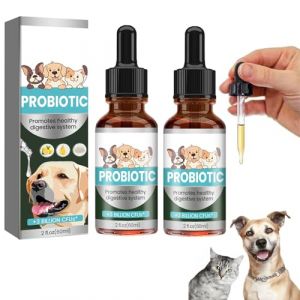 Antibiotiques pour Chats,Soulagement De Constipation pour Chats,Soulagement en Douceur De Constipation chez Les,Probiotiques Chien Chat 60ML,Dog Probiotics,Probiotiques Chien D&eacute;mangeaisons (2pc) (QiaoQiHOUSE, neuf)