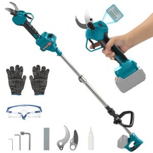 S&eacute;cateur t&eacute;lescopique &eacute;lectrique 2 en 1 compatible avec Makita 18V (sans batterie) &ndash; Ouverture de coupe 60 mm, Moteur sans balais avec &eacute;cran LCD - S&eacute;cateur &Eacute;lectrique avec Perche pour arbres et fleurs (violalook, neuf)