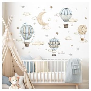 DEKO KINDERZIMMER DK1153-02 Sticker mural pour chambre d'enfant Motif montgolfière Style bohème Pour chambre de bébé garçon (X-TRIBAL, neuf)